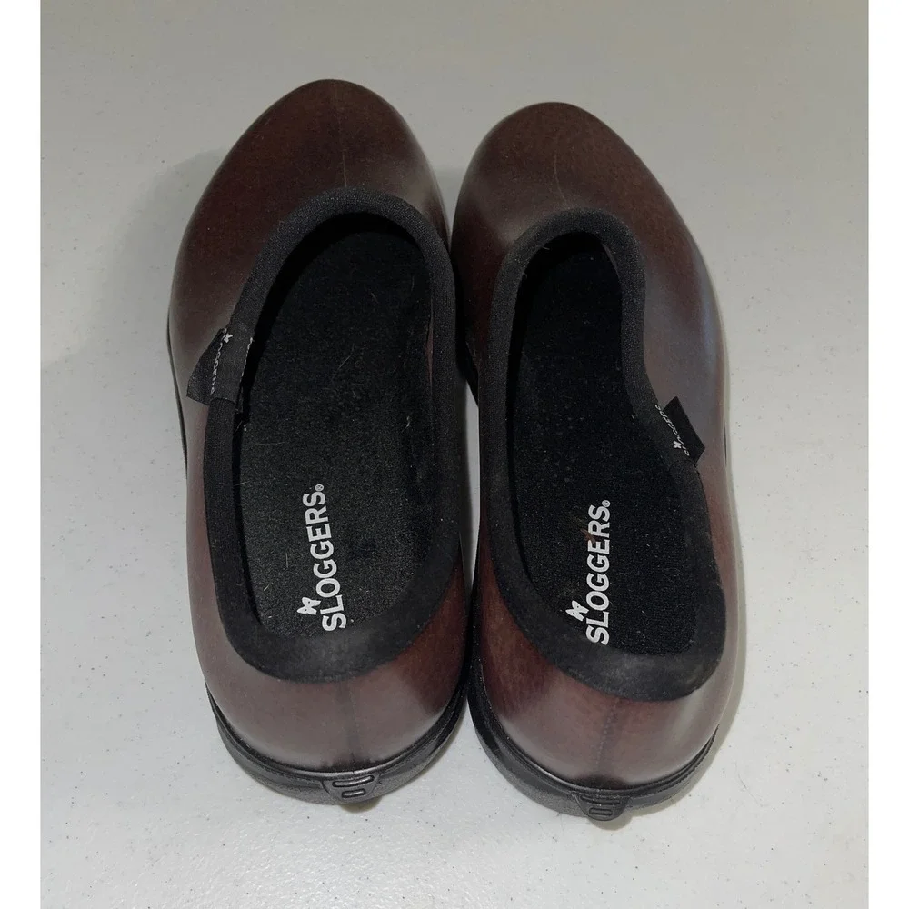 Sloggers Mens Garden Shoes Brown Waterproof Rain Clog Slip On USA Made Size 12